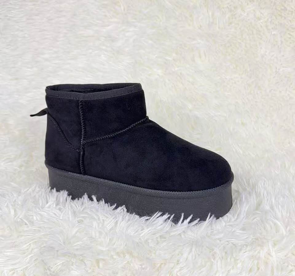 Botines de invierno con plataforma y forro cálido para mujer