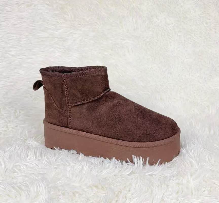 Botines de invierno con plataforma y forro cálido para mujer