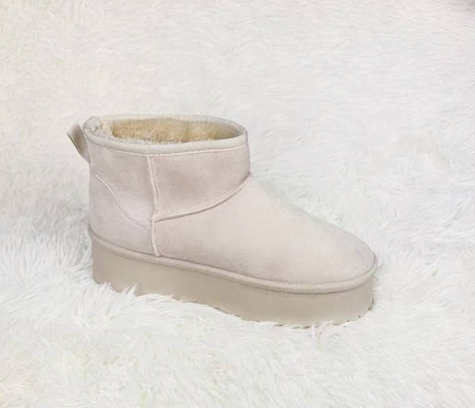 Botines de invierno con plataforma y forro cálido para mujer