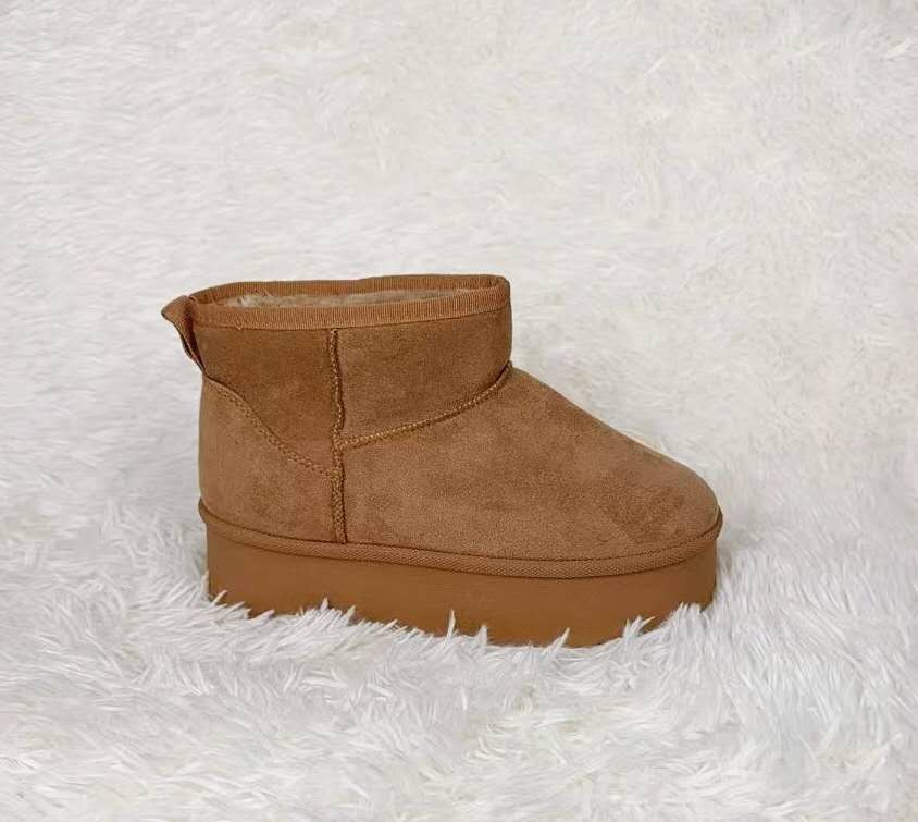 Botines de invierno con plataforma y forro cálido para mujer